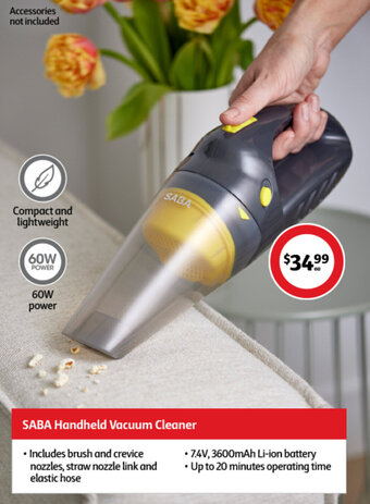 Coles SABA Handheld Vacuum Cleaner offer