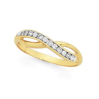 Goldmark 9ct gold diamond crossover ring offer