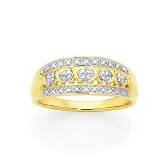 Goldmark 9ct gold diamond swirl band offer