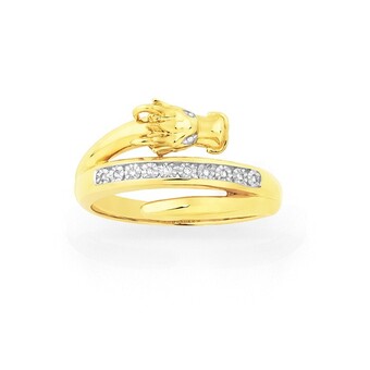 Goldmark 9ct gold diamond dragon ring offer