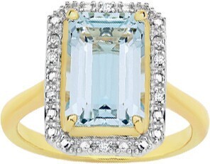 Goldmark 9ct gold diamond blue topaz ring offer