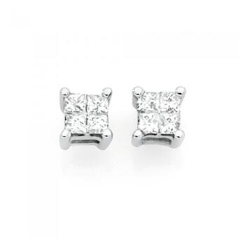 Goldmark 9ct white gold diamond stud earrings offer