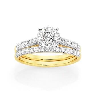 Goldmark 9ct gold diamond bridal set offer