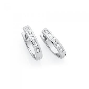 Goldmark 9ct white gold diamond huggies offer