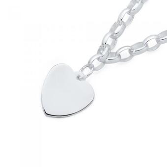 Goldmark Sterling silver 18.5cm oval belcher with heart disc bracelet offer
