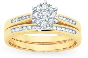 Goldmark 9ct gold diamond bridal set offer