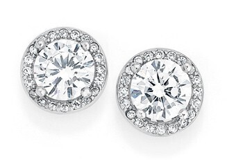 Goldmark Sterling silver round cubic zirconia cluster stud earrings offer