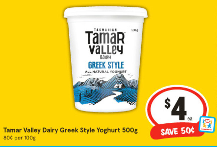 Tamar Valley Dairy Greek Style Yoghurt 500g offer at IGA