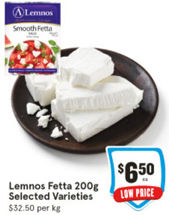 IGA Lemnos Fetta 200g Selected Varieties offer
