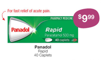 Pharmacy Best Buys Panadol Rapid 40 Caplets offer