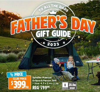 Anaconda Spinifex Mawson Eclipse 8 Person Tent offer
