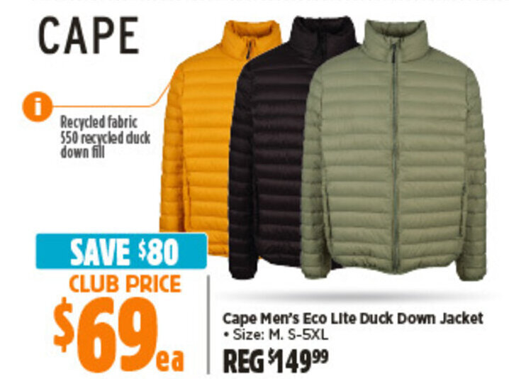 Cape 550 shop fill duck down