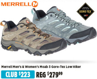 Anaconda Merrell Men's & Women's Moab 3 Gore-Tex Low Hiker offer