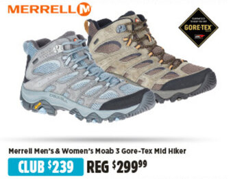 Anaconda Merrell Men's & Women's Moab 3 Gore-Tex Mid Hiker offer