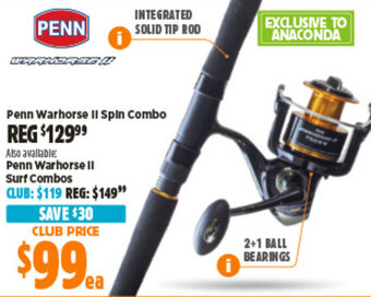 Anaconda Penn Warhorse II Spin Combo offer