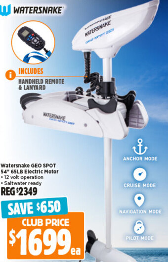 Watersnake GEO SPOT 54" 65LB Electric Motor