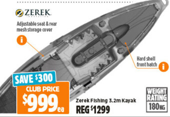 Zerek Fishing 3.2m Kayak