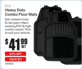 SuperCheap Auto SCA Heavy Duty Combo Floor Mats offer