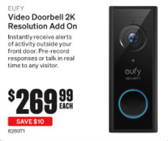 SuperCheap Auto EUFY Video Doorbell 2K Resolution Add On offer
