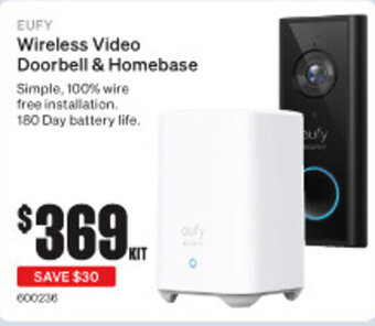 SuperCheap Auto EUFY Wireless Video Doorbell & Homebase offer