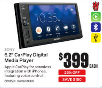 SuperCheap Auto SONY 6.2" CarPlay Digital Media Player offer