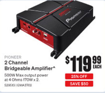 SuperCheap Auto PIONEER 2 Channel Bridgeable Amplifier offer