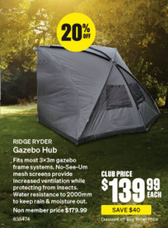 SuperCheap Auto RIDGE RYDER Gazebo Hub offer