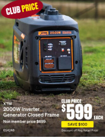 SuperCheap Auto XTM 2000W Inverter Generator Closed Frame offer