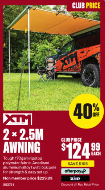 SuperCheap Auto XTM 2 x 2.5M AWNING offer
