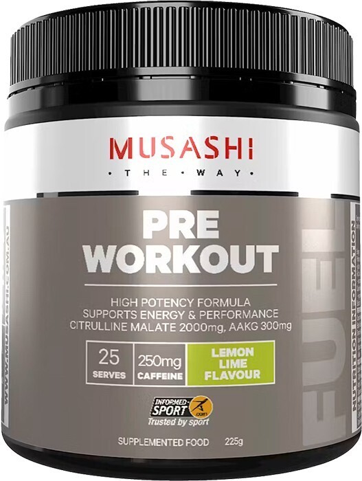 Musashi pre workout lemon lime 225g offer at healthylife