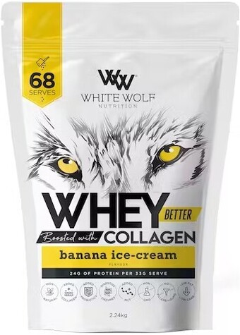 healthylife White wolf nutrition whey better protein banana ice cream 2.24kg offer