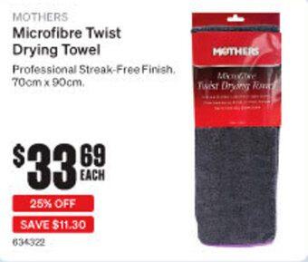 SuperCheap Auto MOTHERS Microfibre Twist Drying Towel offer