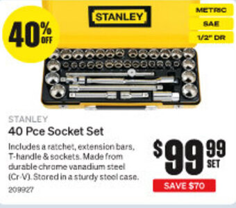 SuperCheap Auto STANLEY 40 Pce Socket Set offer