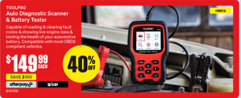 SuperCheap Auto TOOLPRO Auto Diagnostic Scanner & Battery Tester offer