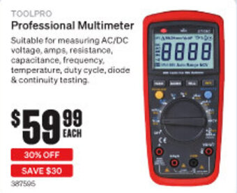 SuperCheap Auto TOOLPRO Professional Multimeter offer