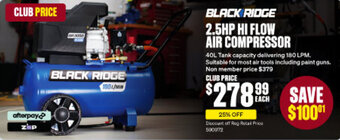SuperCheap Auto BLACK RIDGE 2.5HP HI FLOW AIR COMPRESSOR offer
