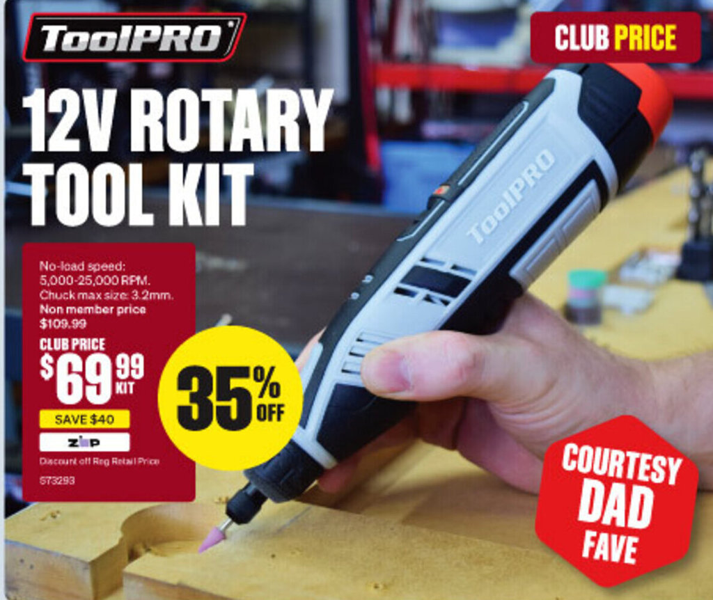 ToolPRO 12V ROTARY TOOL KIT offer at SuperCheap Auto