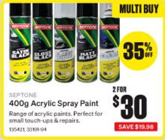 SuperCheap Auto SEPTONE 400g Acrylic Spray Paint offer