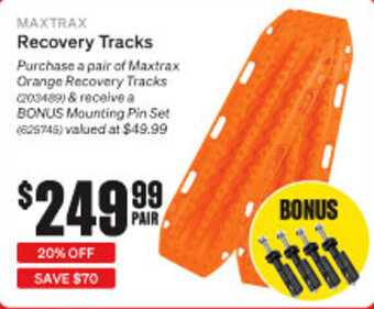 SuperCheap Auto MAXTRAX Recovery Tracks offer