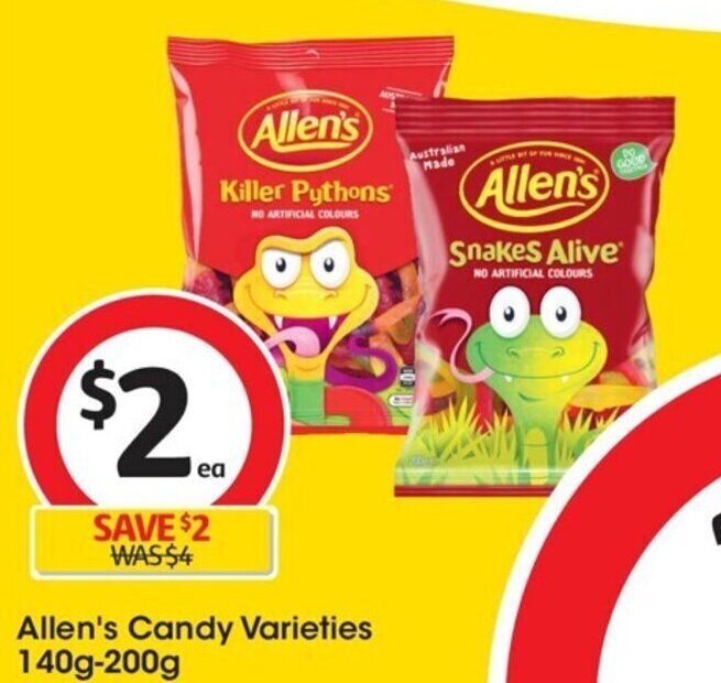 Allen's Candy Varieties 140g200g offer at Coles