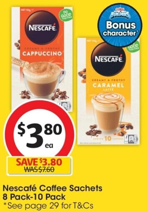 Nescafé Coffee Sachets 8 Pack10 Pack offer at Coles