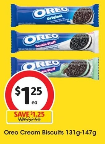 Coles Oreo Cream Biscuits 131g-147g offer