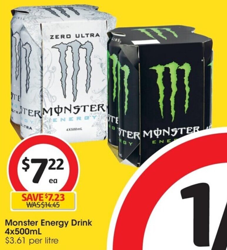 Monster Energy Drink 4x500mL offer at Coles