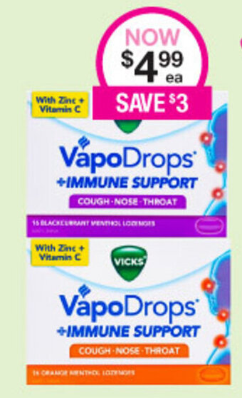 Priceline Vicks VapoDrops+Immune Support offer