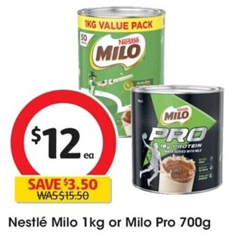 Coles Nestlé Milo 1kg or Milo Pro 700g offer