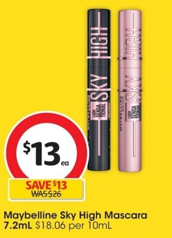 Coles Maybelline Sky High Mascara 7.2mL offer