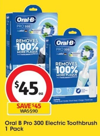 Coles Oral B Pro 300 Electric Toothbrush 1 Pack offer