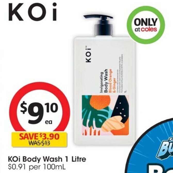 KOI Body Wash 1 Litre offer at Coles