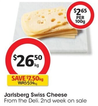 Coles Jarlsberg Swiss Cheese From the Deli. 2nd week on sale offer