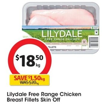 Coles Lilydale Free Range Chicken Breast Fillets Skin Off offer